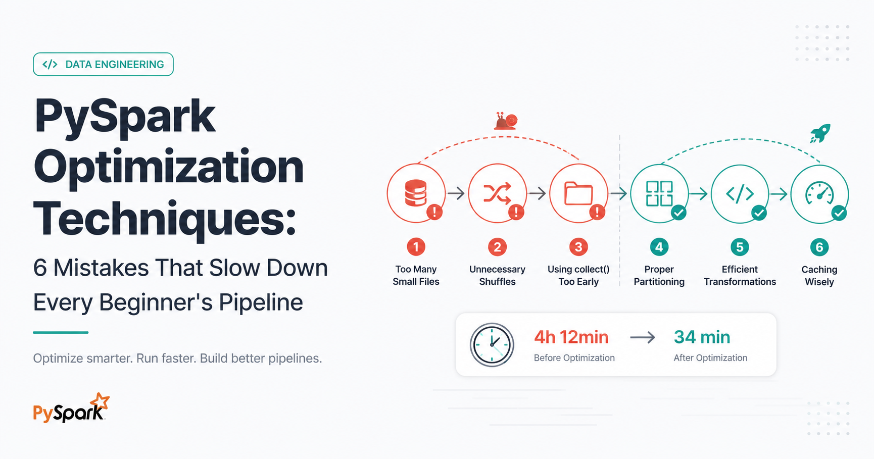 PySpark Optimization Techniques: 6 Mistakes That Slow Down Every Beginner's Pipeline